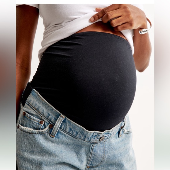 Abercrombie & Fitch Women's The Baggy Maternity Jeans sz 25 Light Blue - Picture 4 of 12